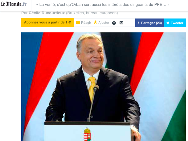 Le Monde: Orbánnal a feltartóztatás stratégiája nem működött